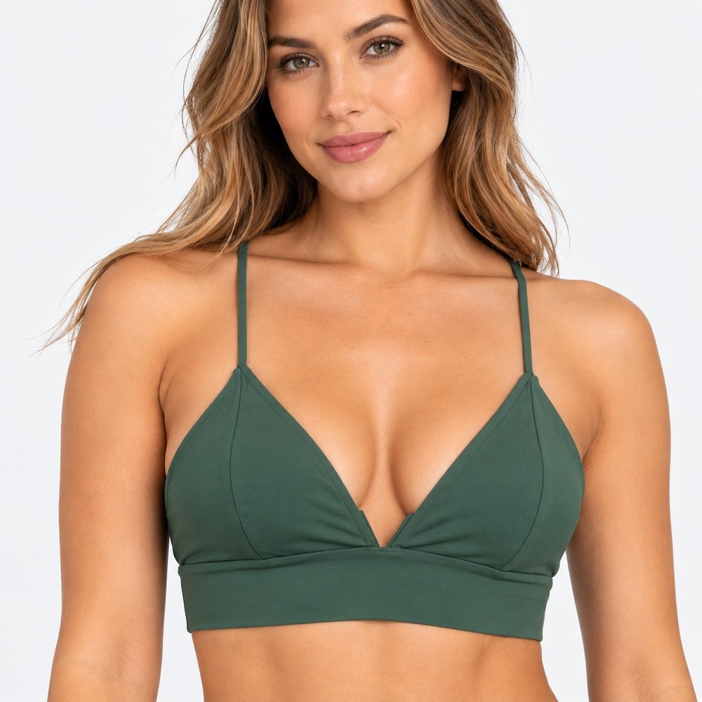 Lululemon Free To Be Bra Wild Dark Green Strappy Yoga Sports Bra Size 6